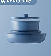Redchef Pans and Pots Set Nonstick, Ceramic Cookware Set with Detachable Handles, Healthy,Non Toxic, Kitchen Cookware Sets16Pcs, Induction RV Kitchen Set, PFAS PFOA & PTFE Free, Beige White